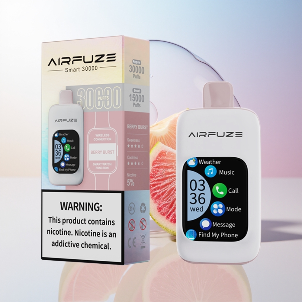 Wholesale Croatia AirFuze Smart 30000 Puffs Jednokratna Vape Jagodni Prasak 5 900mAh Type-C