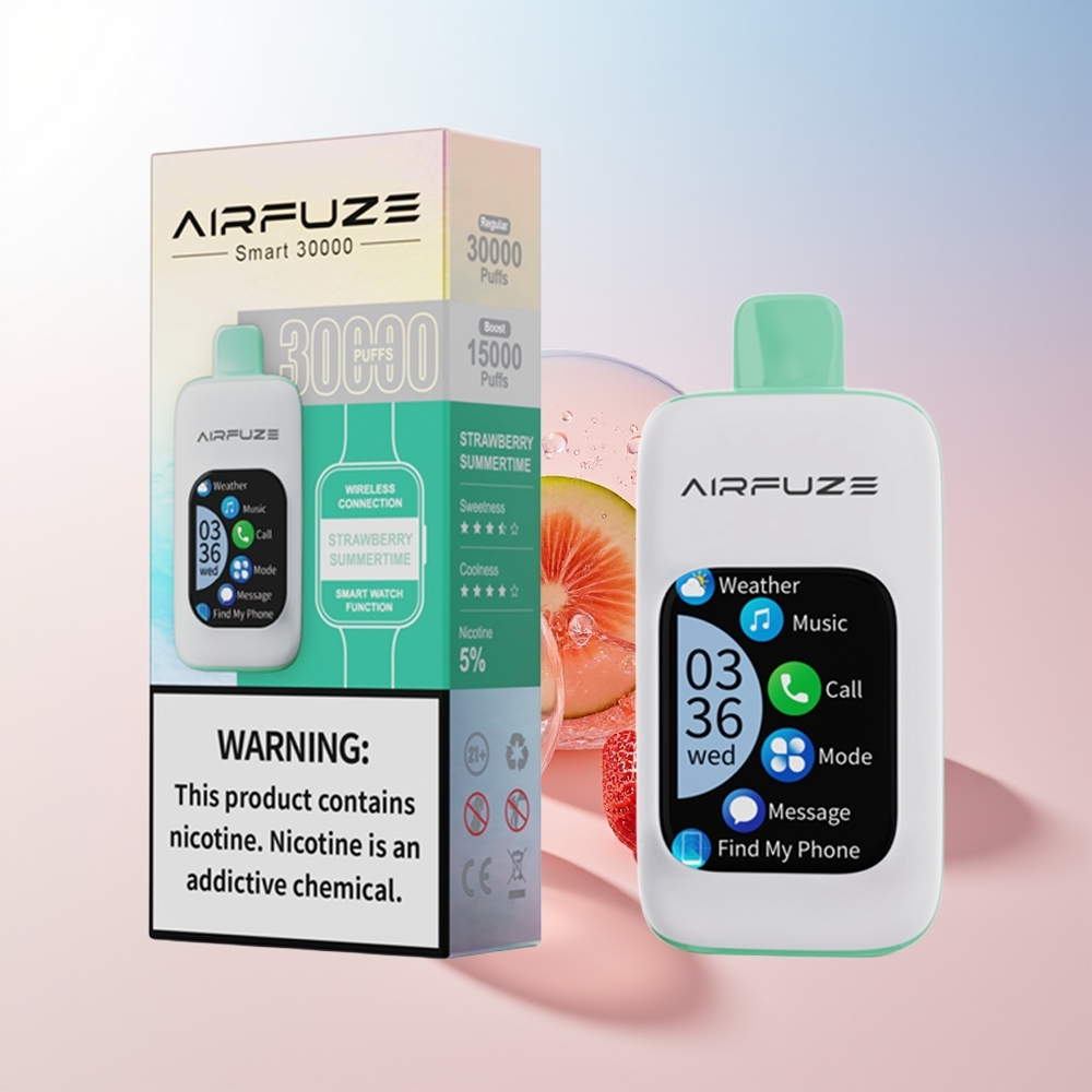 Wholesale Croatia AirFuze Smart 30000 Puffs Jednokratna Vape Jagodno Ljjeto 5 Nicotine 900mAh Type-C