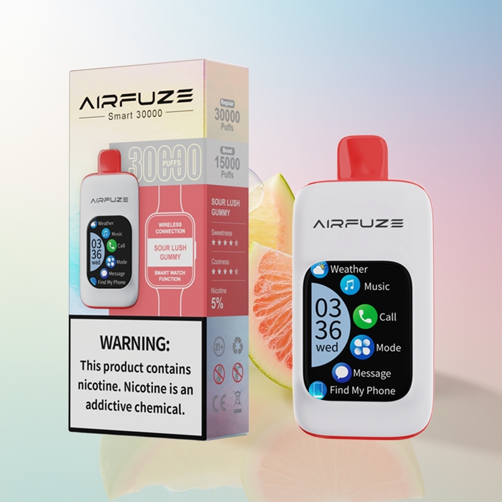 Wholesale Croatia AirFuze Smart 30000 Puffs Jednokratna Vape Kisela Sočna Gumenjaka 5 900mAh Type-C