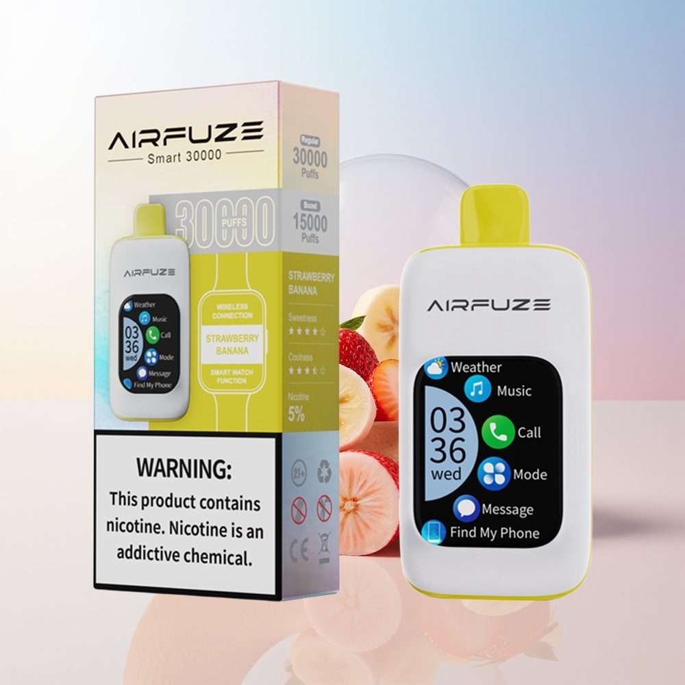 Wholesale Croatia AirFuze Smart 30000 Pufova Jednokratna Vape Jagoda Banana 5 900mAh Type-C