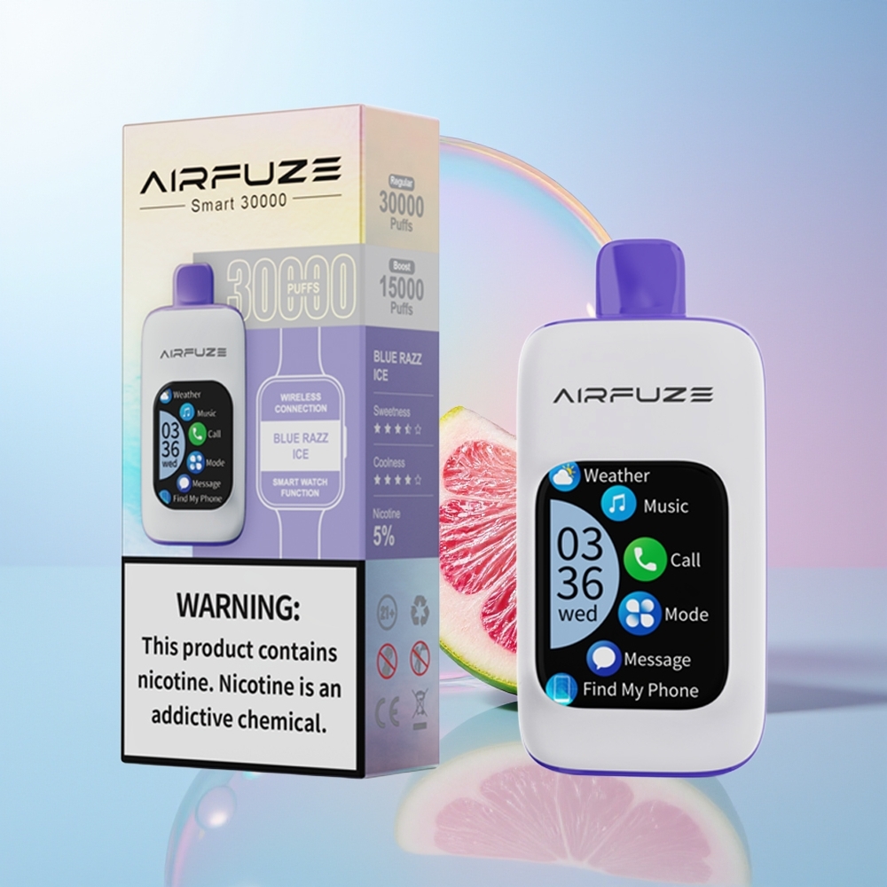 Wholesale Croatia AirFuze Smart 30000 Pufova Jednokratna Vape Plava Malina Led 5 900mAh Type-C