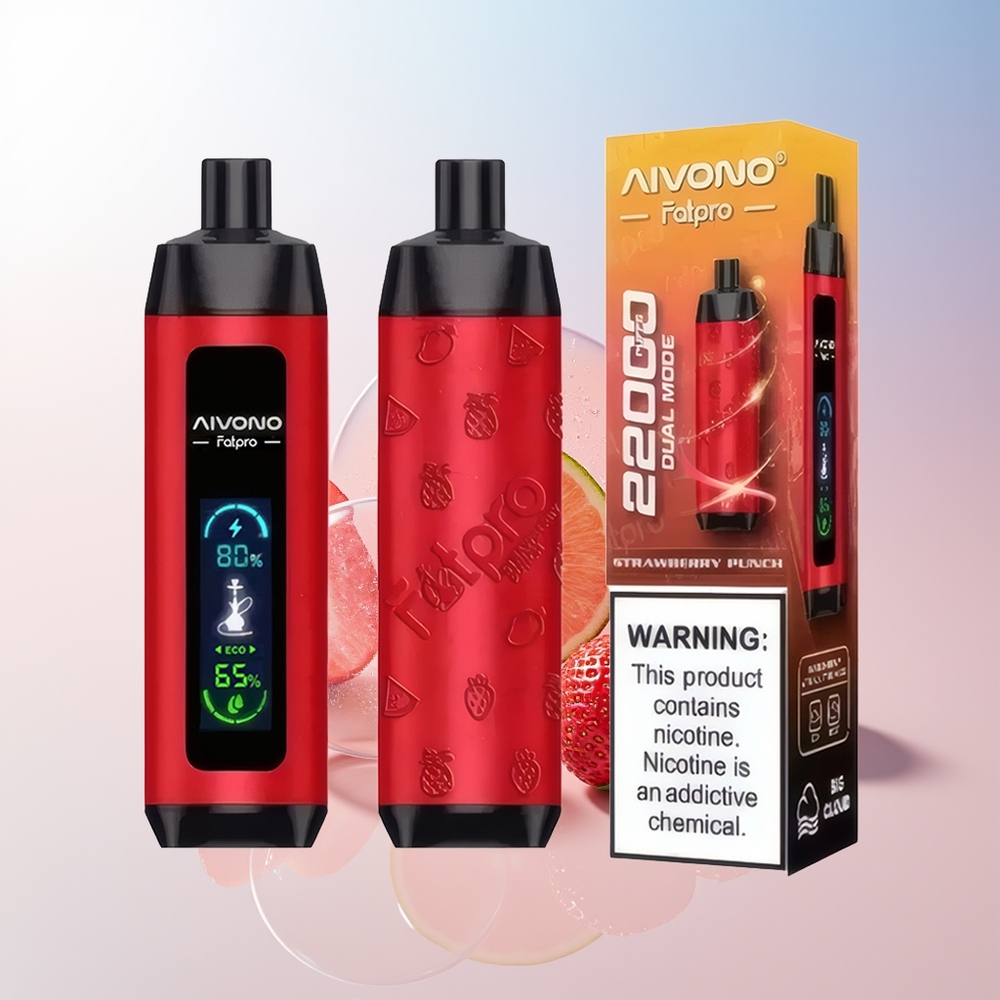 Wholesale Croatia Aivono Aim Fatpro 22000 Puffs Jagoda Punch Rechargeable 28ml 06 ohm Mesh Coil Dual Modes