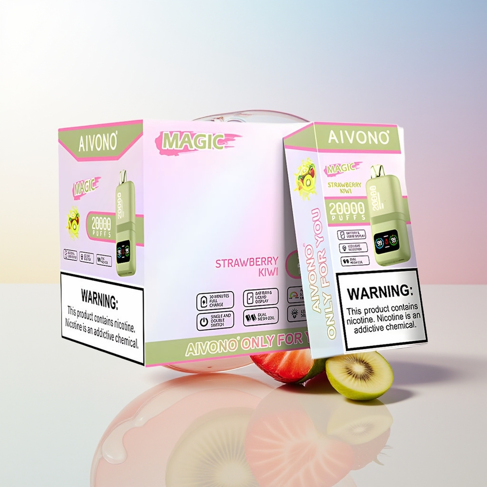 Wholesale Croatia Aivono Aim Magic 20000 Puffs Jagoda Kivi 26ml Dual Mesh Coils LCD Type-C 600mAh