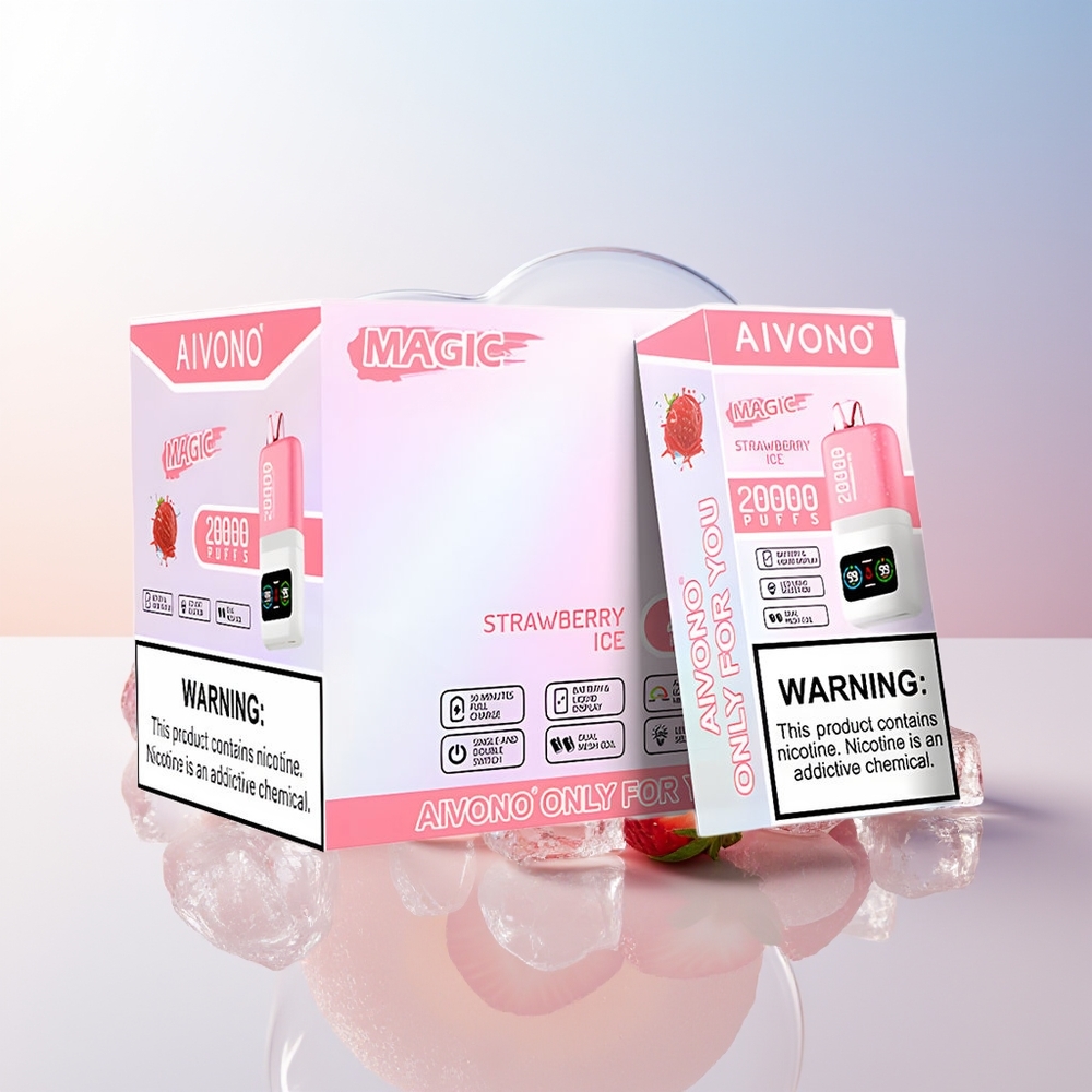 Wholesale Croatia Aivono Aim Magic 20000 Puffs Jagoda Led 0 2 3 5 Nikotin 26ml Tekućina Dual Mesh Coils LCD display Type-c Punjenje 600mAh Baterija