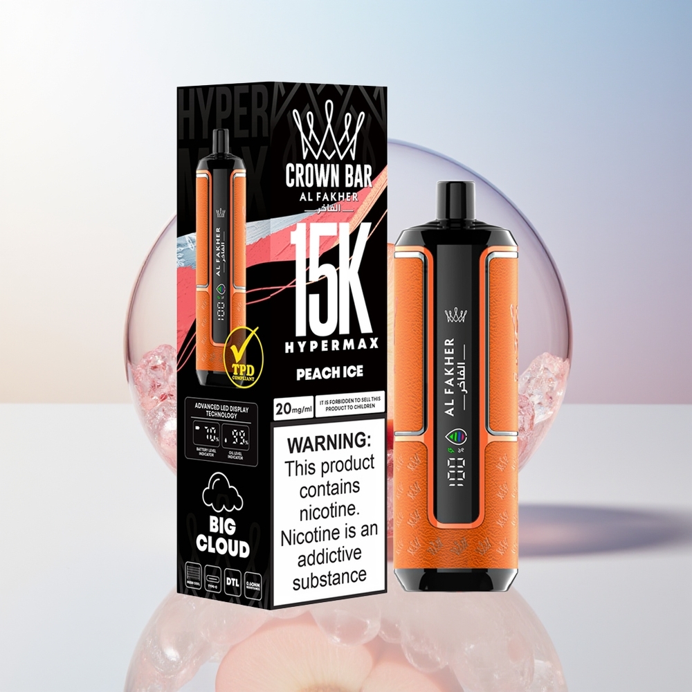 Wholesale Croatia Al Fakher Crown Bar 15K Brisko Ultra Prenosivi Vape Kit Ledena Breskva 22ml 600mAh Type-C