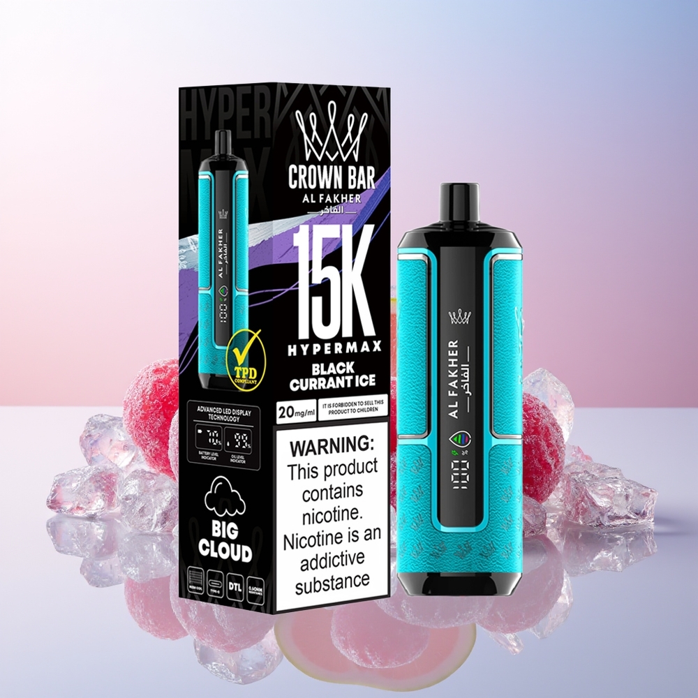 Wholesale Croatia Al Fakher Crown Bar 15K Crna Ribizla Led Hypermax Jednokratna Vape