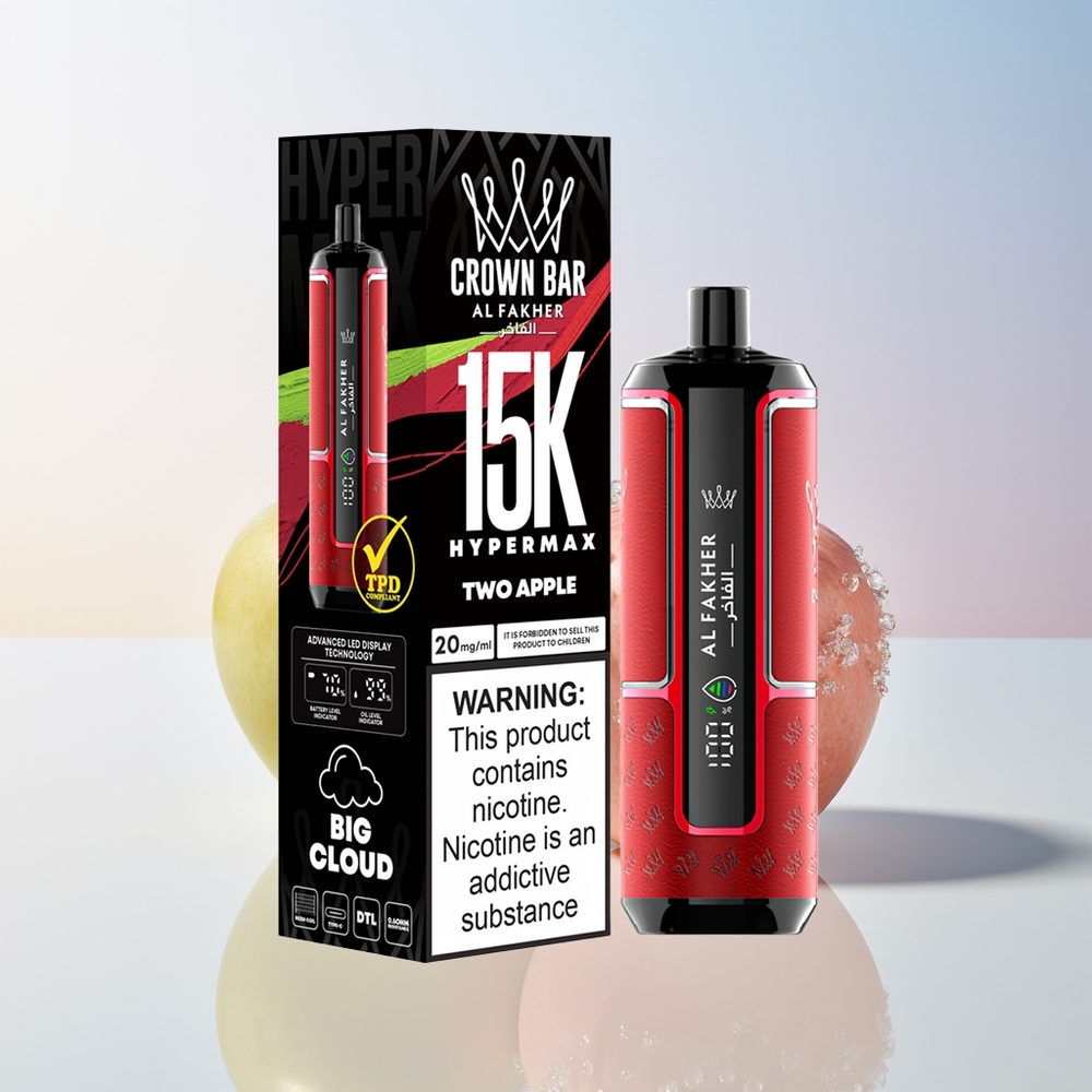 Wholesale Croatia Al Fakher Crown Bar 15K Dvije Jabuke 22ml 600mAh Type-C Port DTL 6mg/ml Kompaktan Prijenosni Lagani