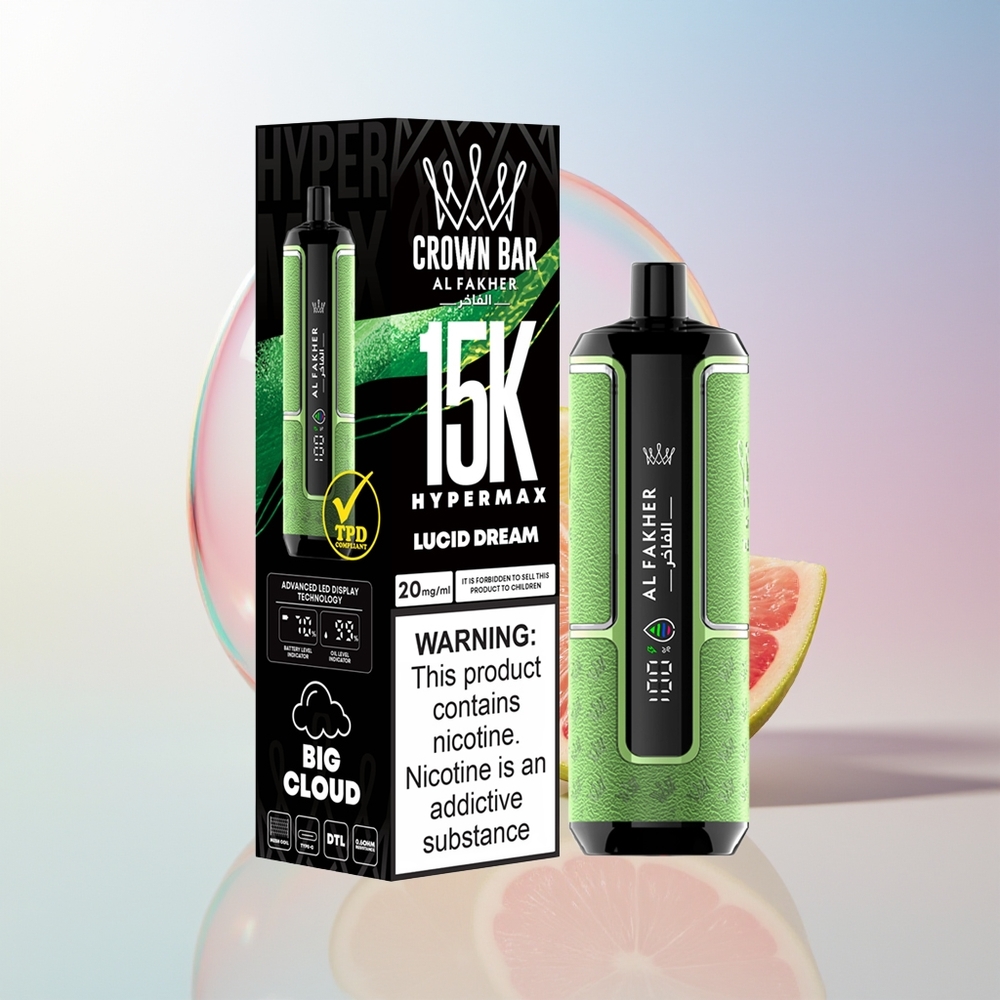 Wholesale Croatia Al Fakher Crown Bar 15K Hipermax Jednokratna Vape Komplet Luci San 22ml 600mAh Type-C DTL 6mg/ml Kompaktan Prijenosni Lagani