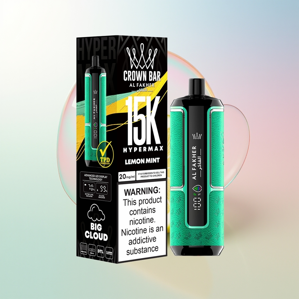 Wholesale Croatia Al Fakher Crown Bar 15K Limeta Metvica 22ml 600mAh Type-C DTL 6mg/ml Kompaktni