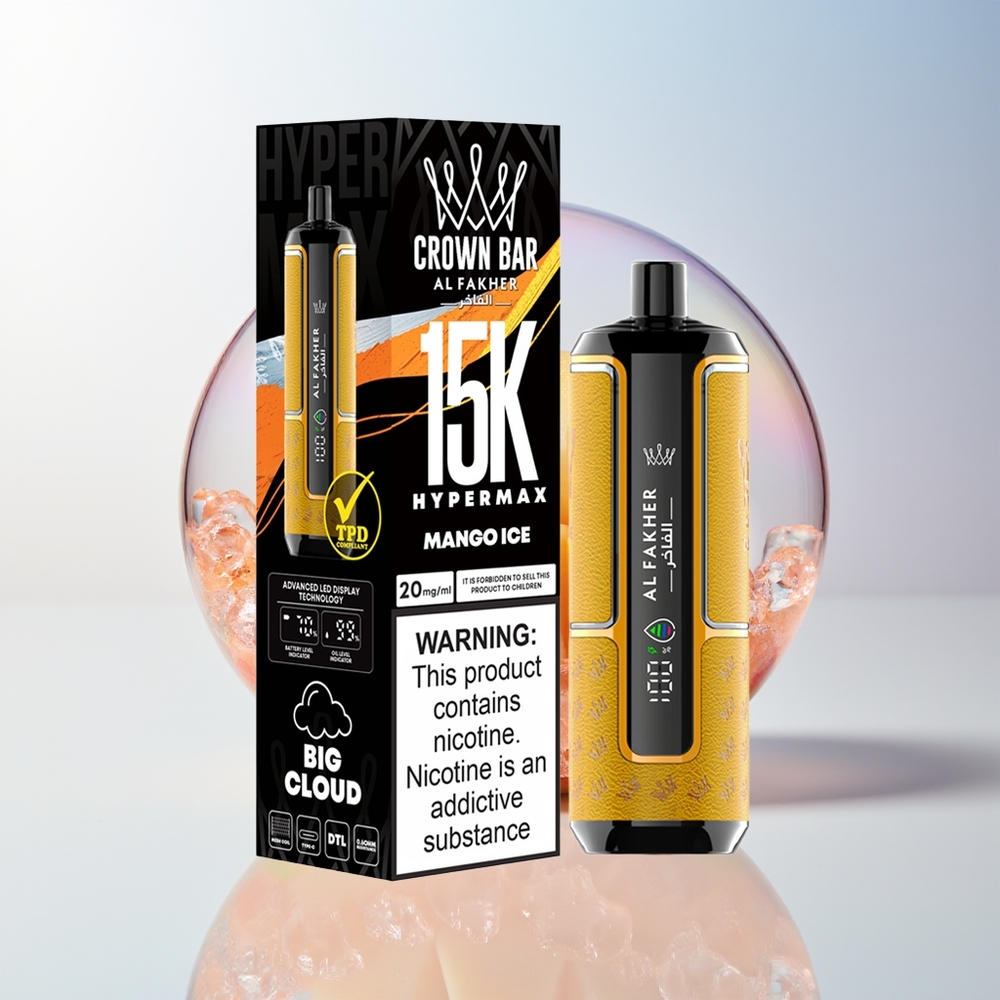 Wholesale Croatia Al Fakher Crown Bar 15K Mango Ledeni Hypermax Jednokratna Vape Kit