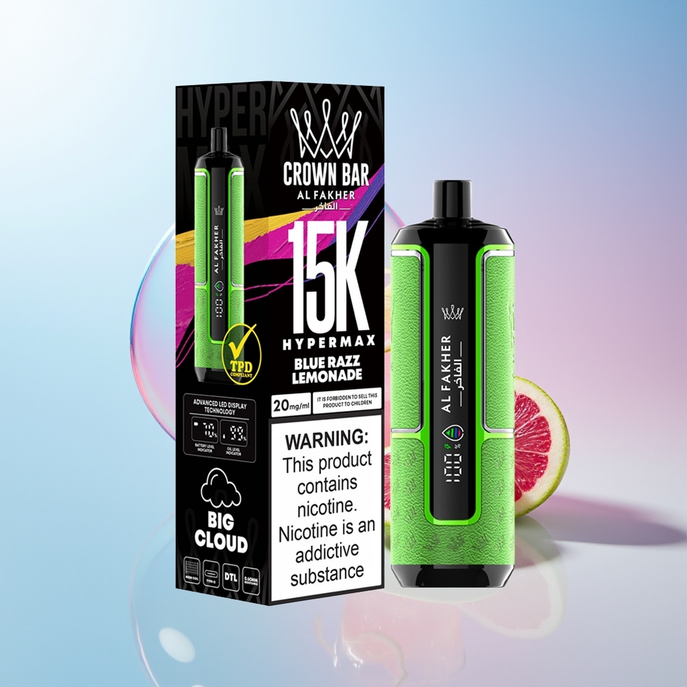 Wholesale Croatia Al Fakher Crown Bar 15K Plavi Malina Limunada 22ml 600mAh Type-C DTL 6mg/ml