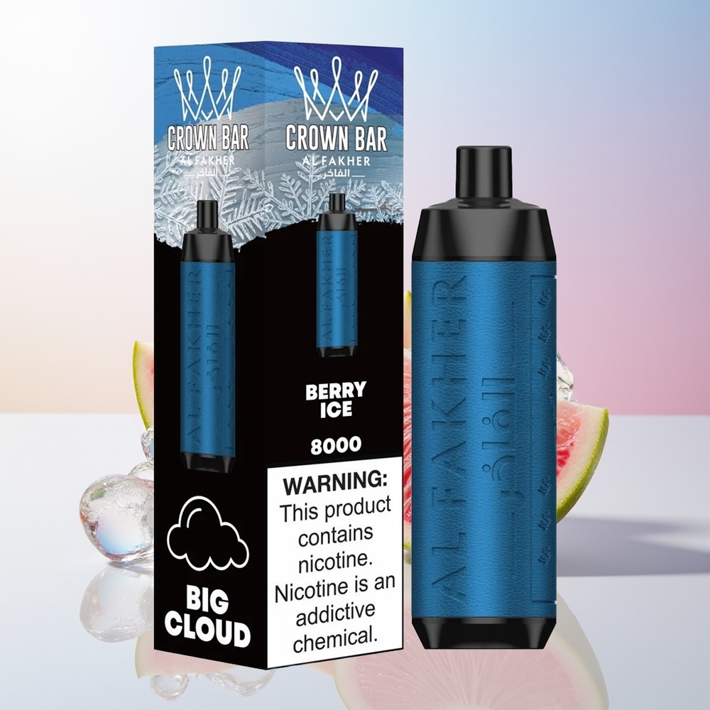 Wholesale Croatia Al Fakher Crown Bar 8000 Bobica Led Crystal Jednokratna Vape 18ml 5mg 600mAh Type-C
