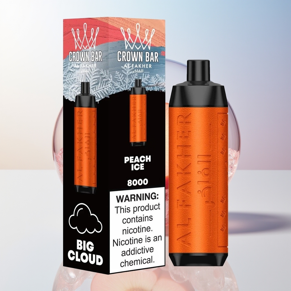Wholesale Croatia Al Fakher Crown Bar 8000 Breskva Led Crystal Jednokratna Vape 18ml 5mg 600mAh USB-C
