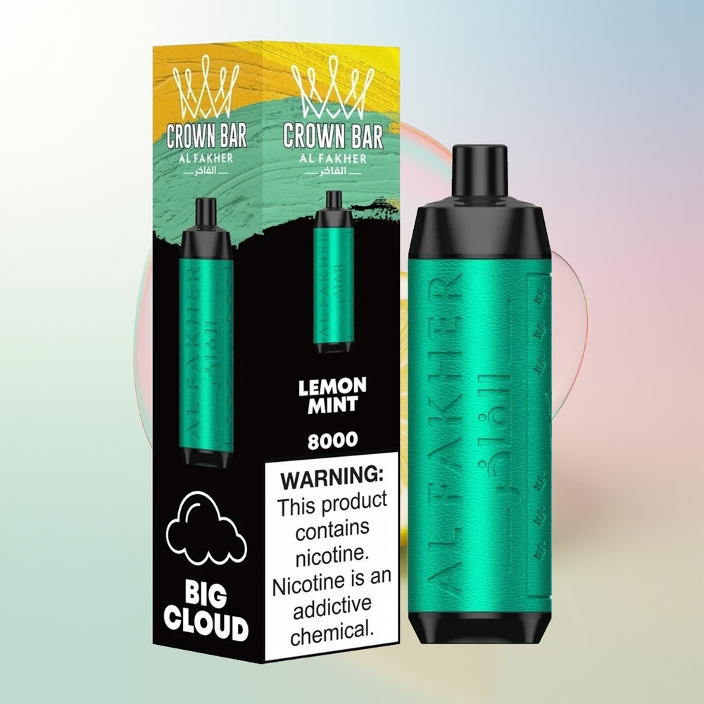Wholesale Croatia Al Fakher Crown Bar 8000 Crystal Jednokratna Vape Limeta Metvica 18ml 5mg 600mAh USB-C 06ohm