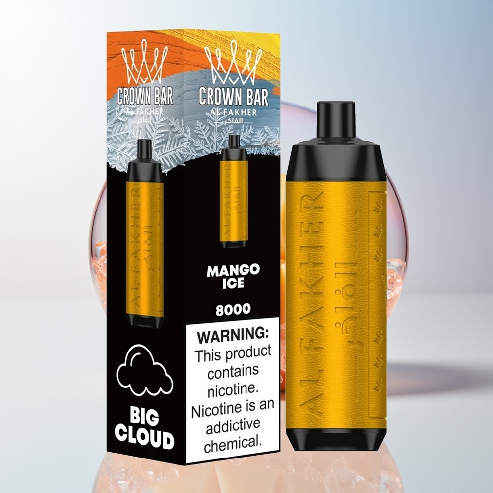Wholesale Croatia Al Fakher Crown Bar 8000 Crystal Jednokratna Vape Mango Led 600mAh USB-C 18ml 5mg 06ohm