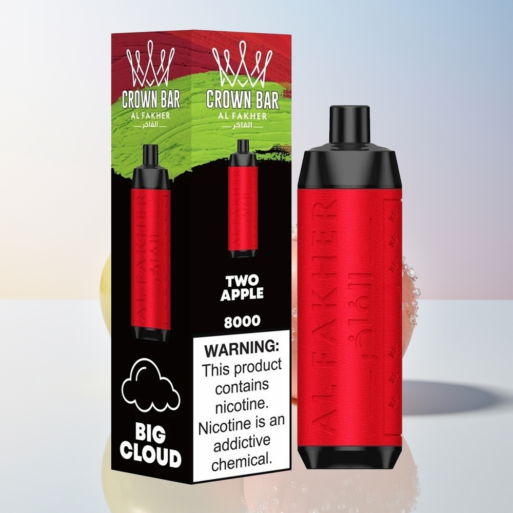 Wholesale Croatia Al Fakher Crown Bar 8000 Dvije Jabuke Crystal Jednokratna Vape 18ml 5mg 06ohm USB Type-C 600mAh