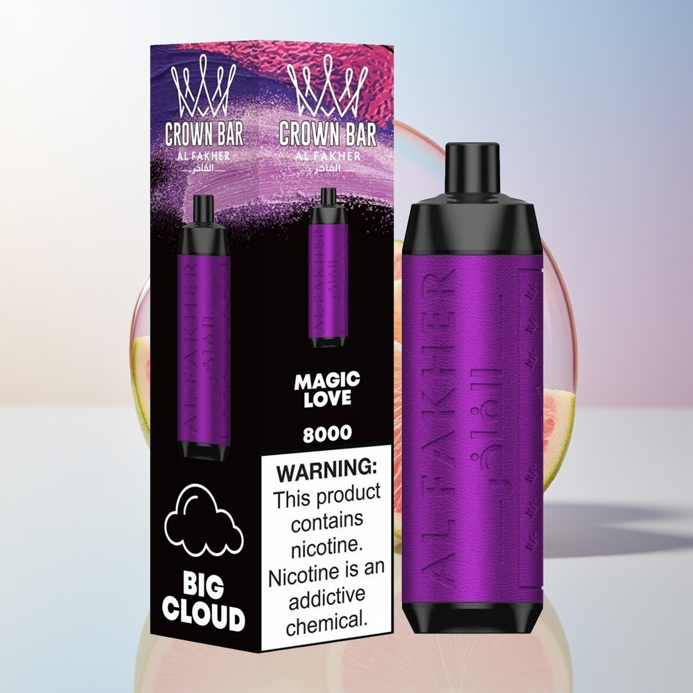 Wholesale Croatia Al Fakher Crown Bar 8000 Čarolija Ljubavi Crystal Jednokratna Vape 600mAh USB-C 18ml 5mg 06ohm