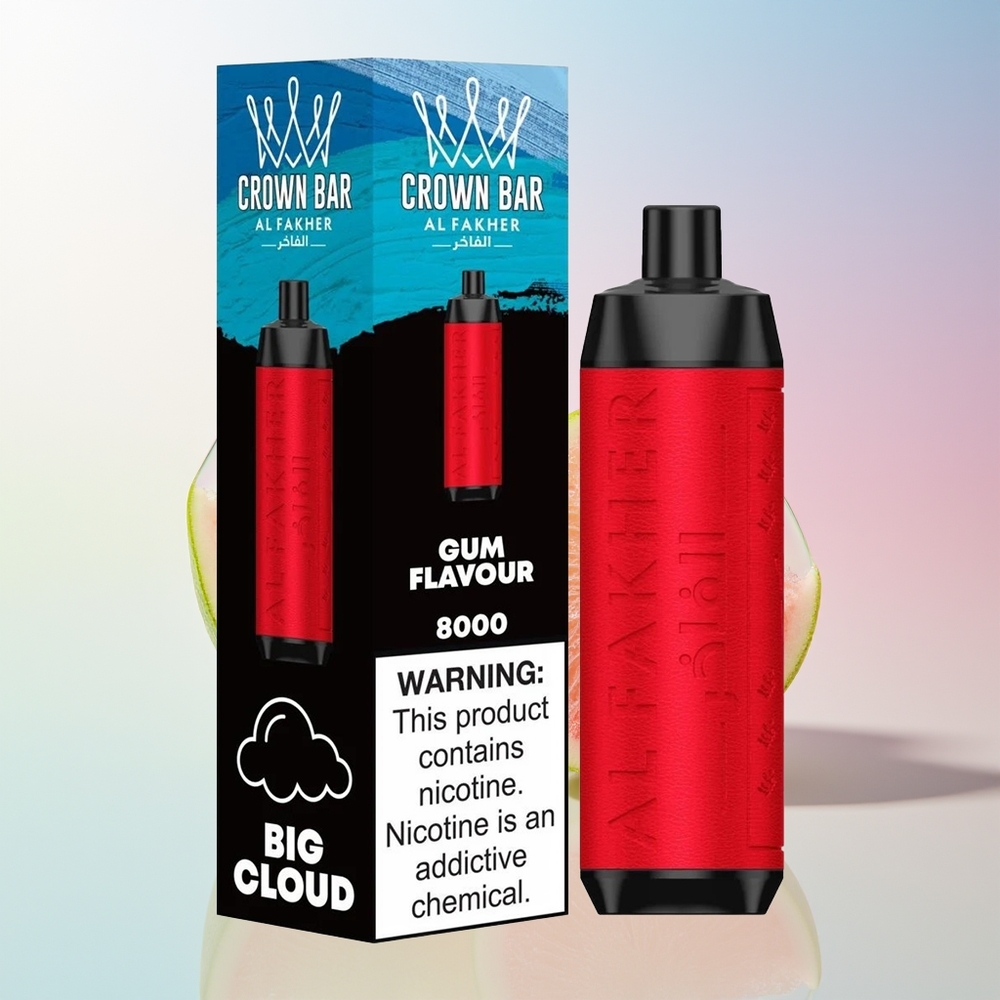 Wholesale Croatia Al Fakher Crown Bar 8000 Žvakaći Okus Crystal Jednokratna Vape 600mah 18ml 5mg 06ohm