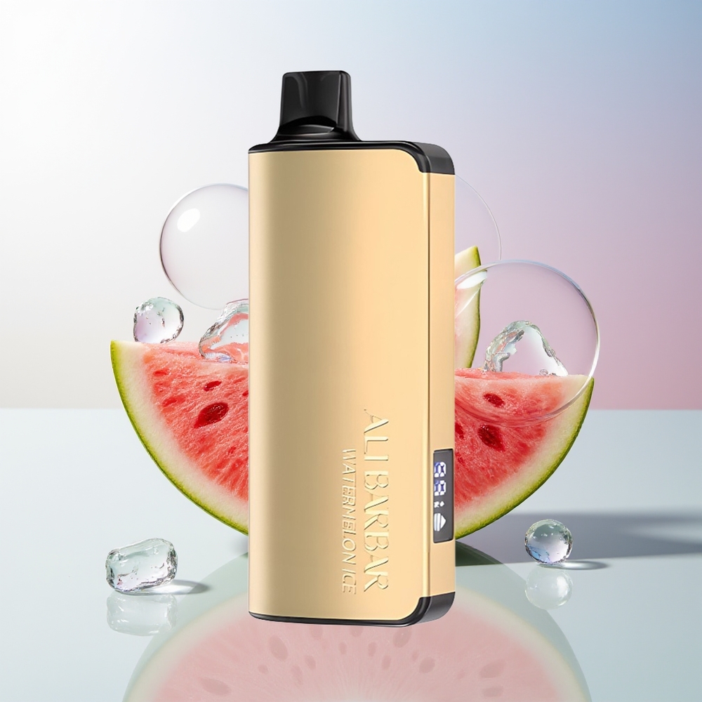 Wholesale Croatia Alibarbar Ingot 9000 Pufova Jednokratna Vape Lubenica Led 22ml 2350mAh LED Display 12 Ohm