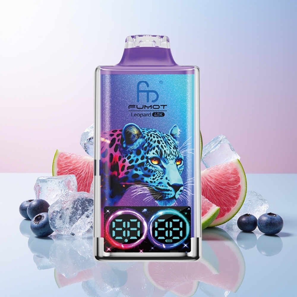 Wholesale Croatia Fumot Leopard 40K Puffs Dual Mesh 5 Nicotine 700mAh Type-C Digital Tube Borovnica Na Ledu Jednokratna Vape