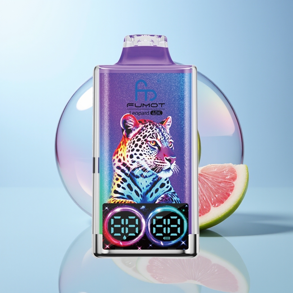Wholesale Croatia Fumot Leopard 40K Puffs Dual Mesh 5 Nicotine 700mAh Type-C Digital Tube Mr Plavi