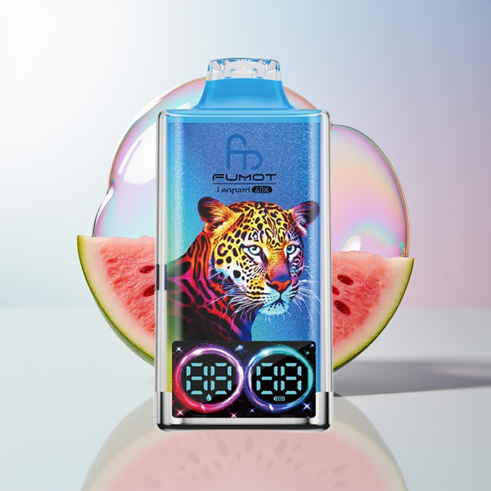 Wholesale Croatia Fumot Leopard 40K Puffs Dual Mesh 700mAh Type-C Bubanj Lubenice Bubblegum 0 2 3 5 Nicotine Digital Tube Display