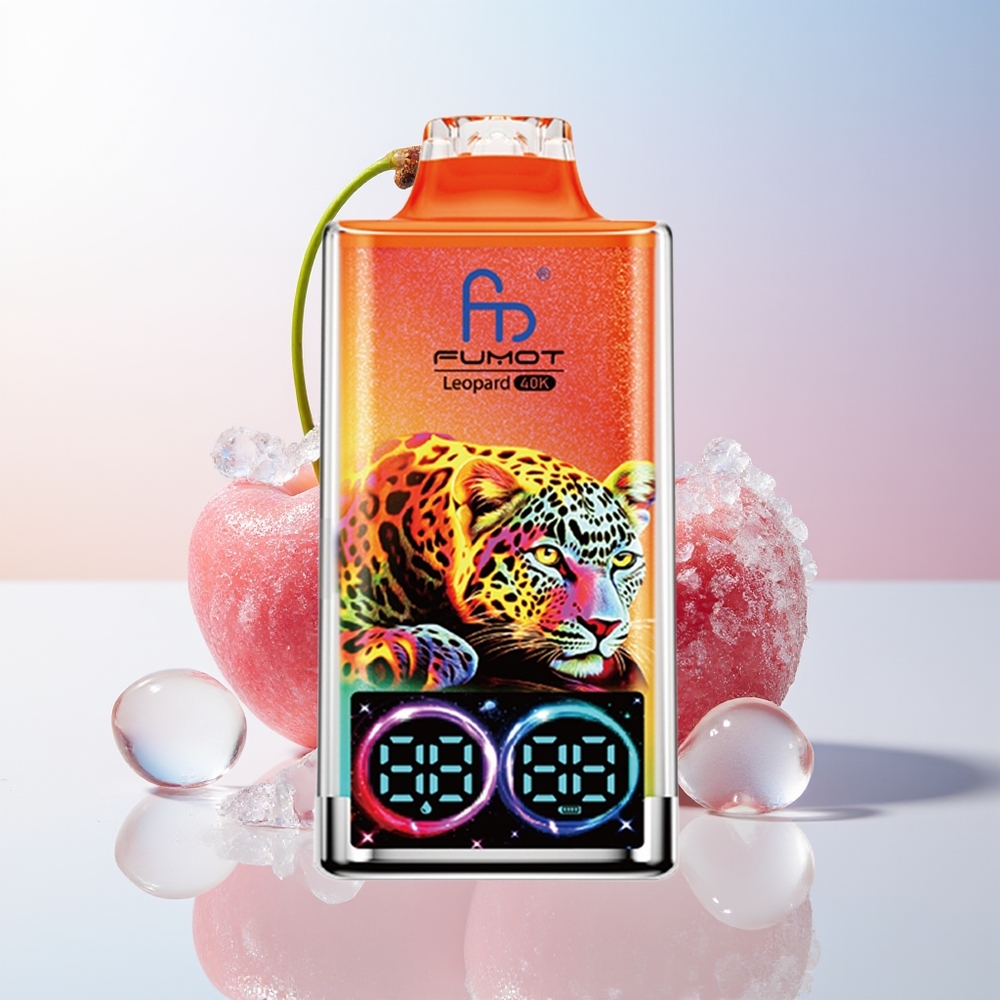 Wholesale Croatia Fumot Leopard 40K Puffs Dual Mesh 700mAh Type-C Digital Tube Trešnja Led 0 2 3 5 Nikotin