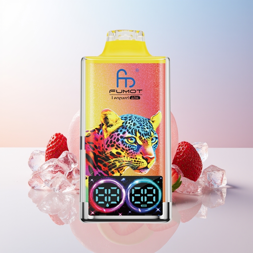 Wholesale Croatia Fumot Leopard 40K Puffs Dual Mesh Type-C Jagoda Led Jednokratna Vape 0 2 3 5 Nicotine 700mAh Digital Tube Oil Power Display