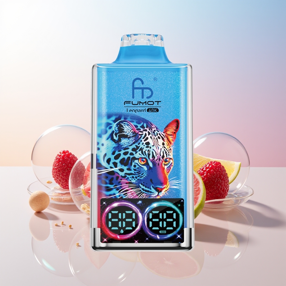 Wholesale Croatia Fumot Leopard 40K Puffs Dual Mesh Type-C Mješavina Bobica Digital Tube 0-5 Nicotine 700mAh