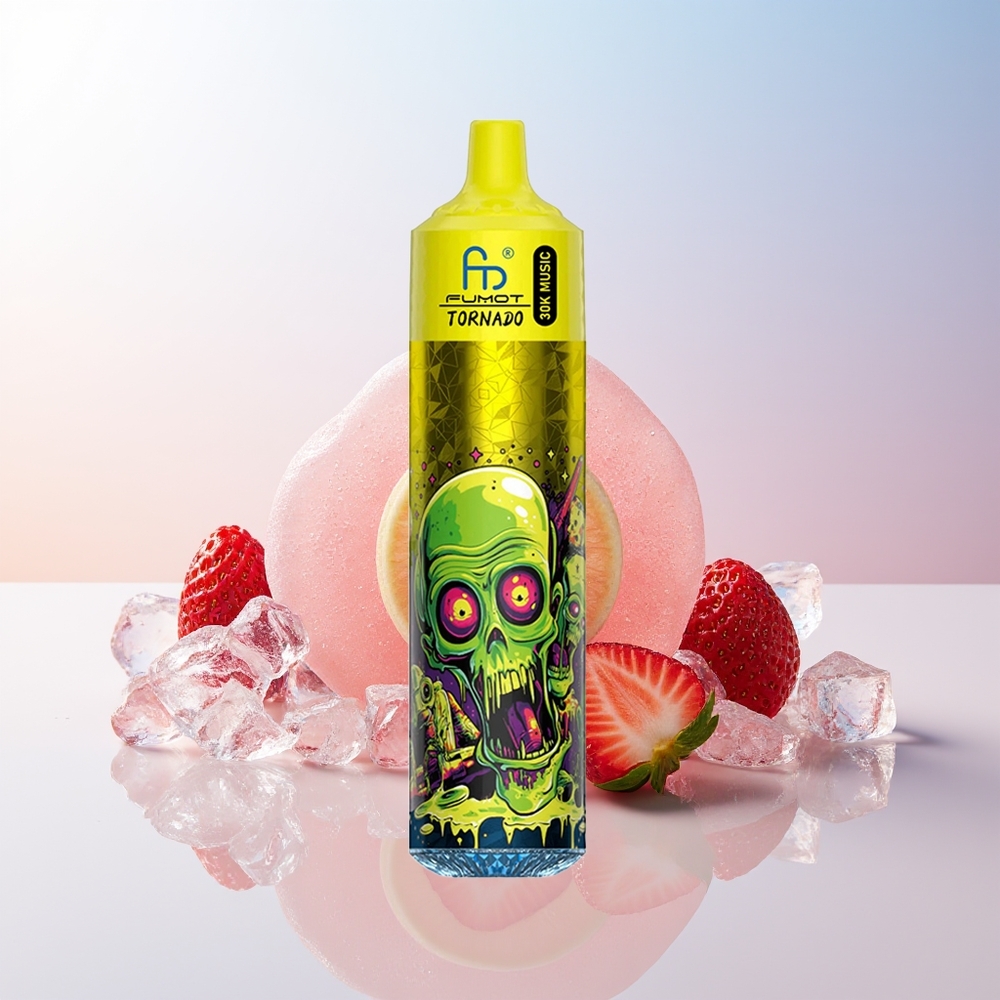 Wholesale Croatia Fumot RandM Tornado 30000 Pufova Jagoda Led 30mL 5 Mesh 10 Ohm 600mAh LED