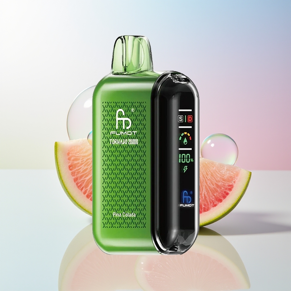 Wholesale Croatia Fumot Tornado 20000 Puffova Pina Kolada Dual Mesh Coil 20ml 850mAh Rechargeable Smart Display Airflow Control 2 Nicotine Single Engine Mode