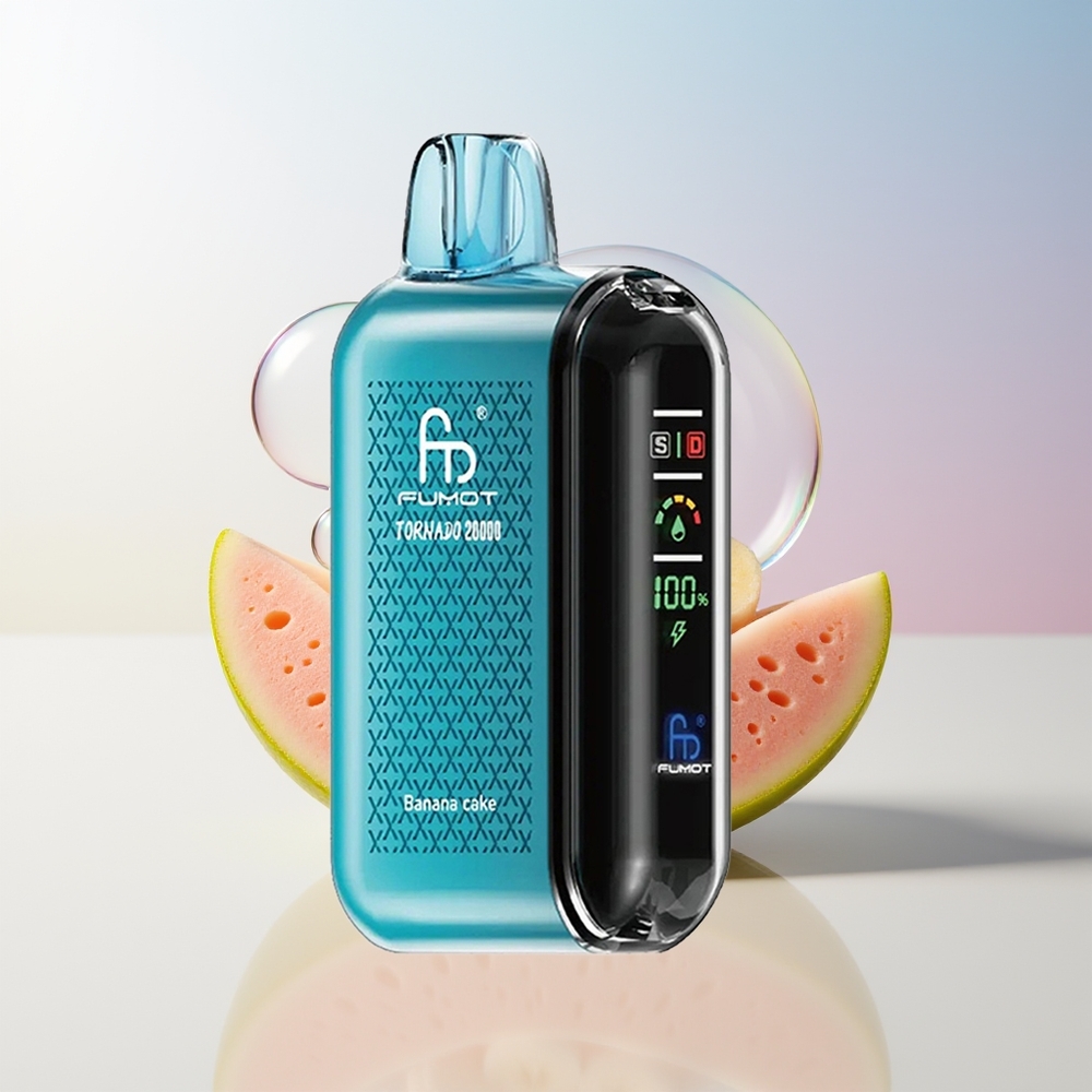 Wholesale Croatia Fumot Tornado 20000 Puffs Banana Kolač Dual Mesh Coil Smart Display Airflow Control