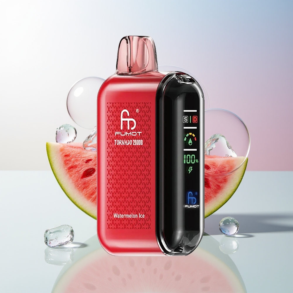 Wholesale Croatia Fumot Tornado 20000 Puffs Dinovni Dual Mesh Coil 20ml Lubenica Led Rechargeable Smart Display Airflow Control 2 Nicotine