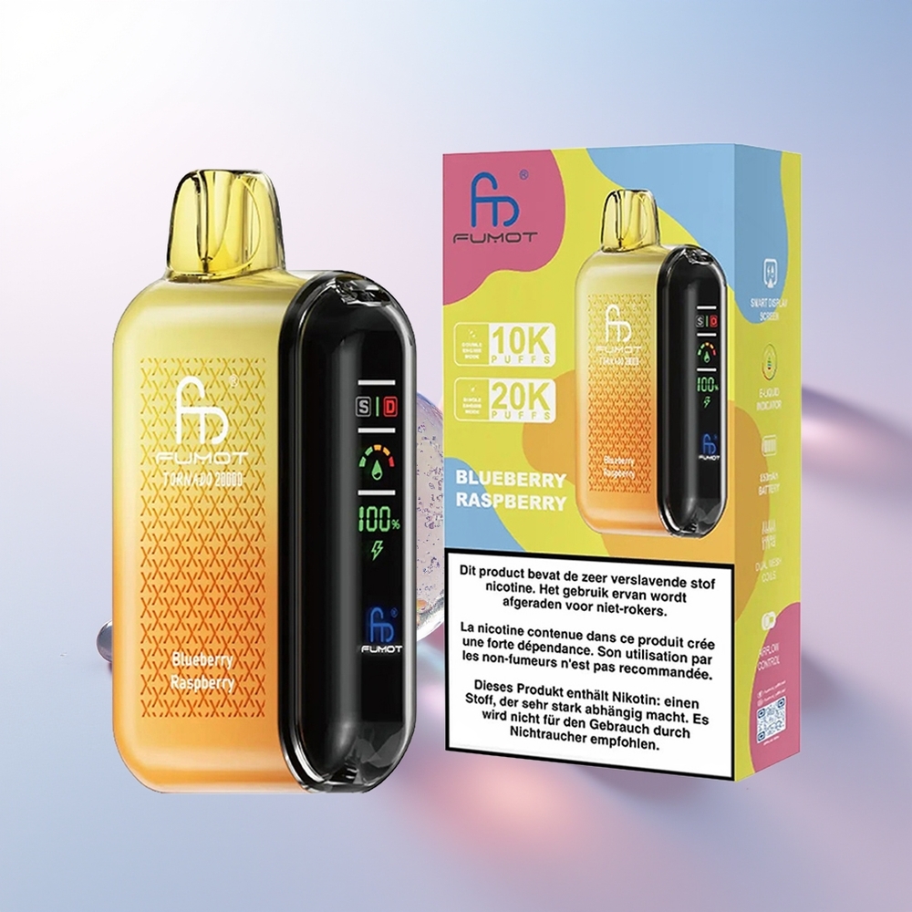 Wholesale Croatia Fumot Tornado 20000 Puffs Dual Mesh Blueberry Malina Smart Display