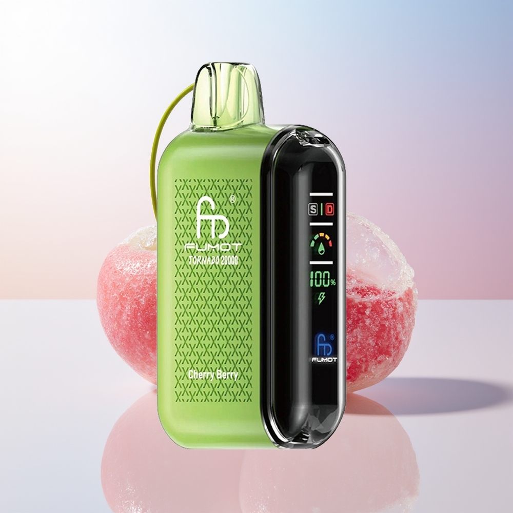 Wholesale Croatia Fumot Tornado 20000 Puffs Dual Mesh Cherry Berry Smart Display Airflow Control