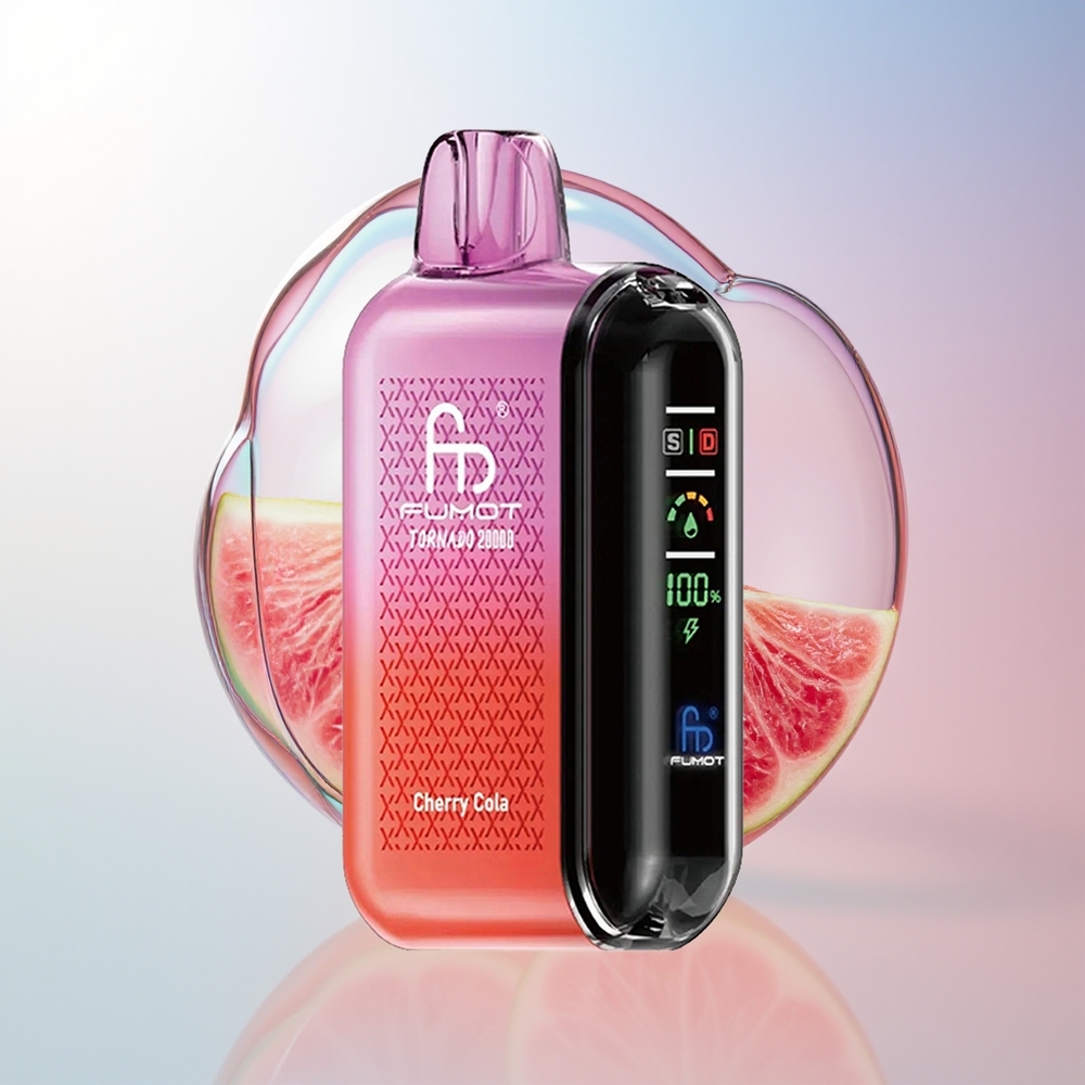 Wholesale Croatia Fumot Tornado 20000 Puffs Dual Mesh Cherry Cola Smart Display