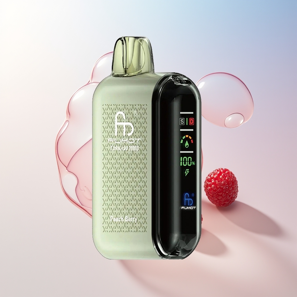 Wholesale Croatia Fumot Tornado 20000 Puffs Dual Mesh Coil Breskva Bobica Smart Display Airflow Control