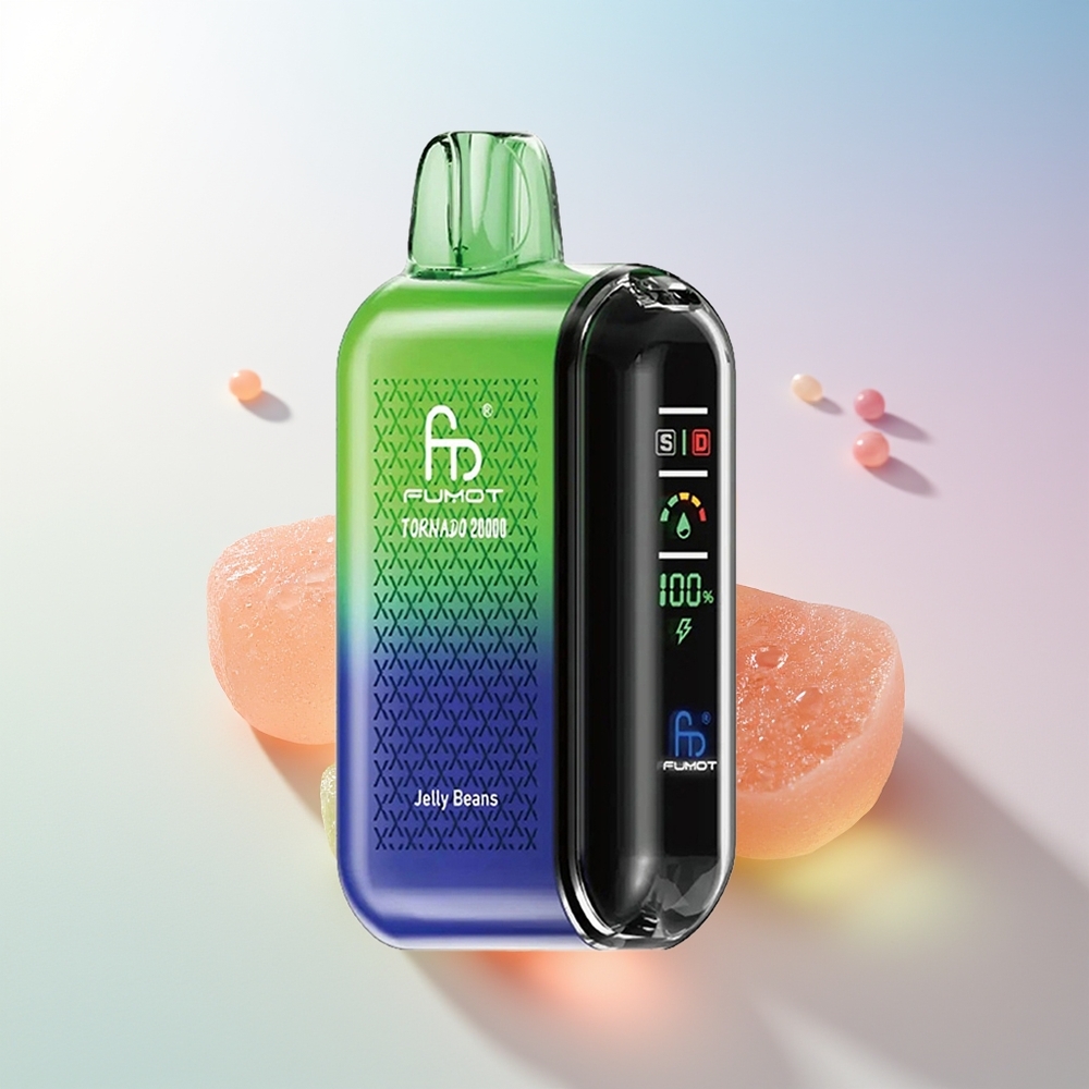 Wholesale Croatia Fumot Tornado 20000 Puffs Dual Mesh Jelly Beans Smart Display Airflow Control