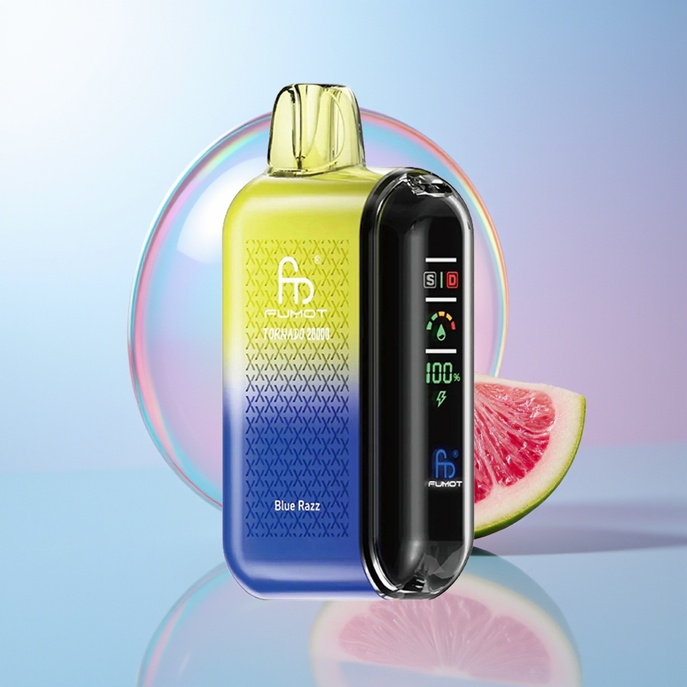 Wholesale Croatia Fumot Tornado 20000 Puffs Dual Mesh Plava Malina Smart Display Airflow Control