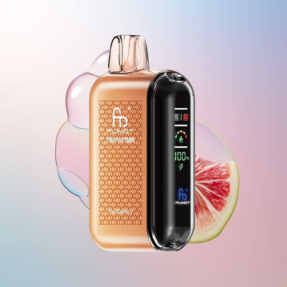 Wholesale Croatia Fumot Tornado 20000 Puffs Jagoda Huckleberry Dual Mesh Coil 20ml 850mAh Smart Display Airflow Control 2 Nicotine Single Engine Mode