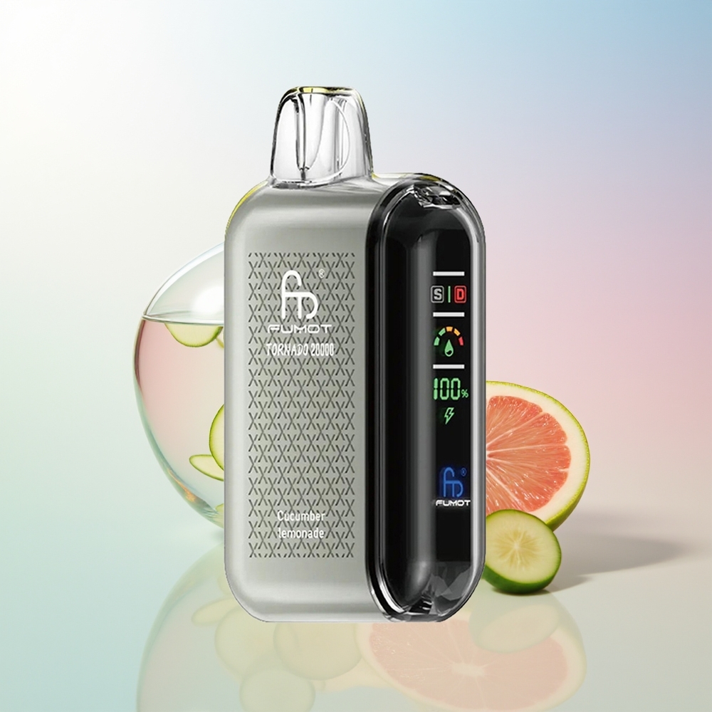 Wholesale Croatia Fumot Tornado 20000 Puffs Krastavac Limunada Dual Mesh Coil Smart Display