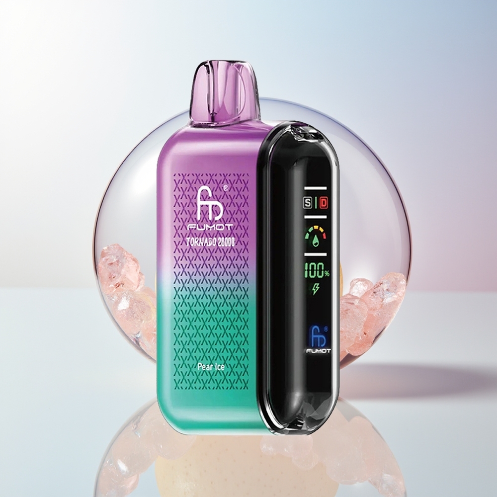 Wholesale Croatia Fumot Tornado 20000 Puffs Kruškoledena Dual Mesh Coil Smart Display