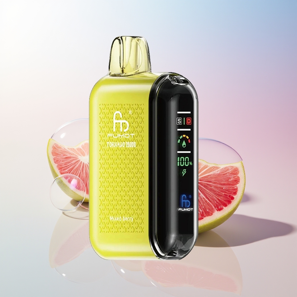 Wholesale Croatia Fumot Tornado 20000 Pufova Mješovita Bobica Dual Mesh Coil 20ml 850mAh Smart Display Airflow Control 2 Nikotin
