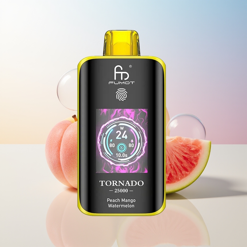Wholesale Croatia Fumot Tornado 25000 Puffs HD Screen 700mAh 20ml Breskva Mango Lubenica Type-C