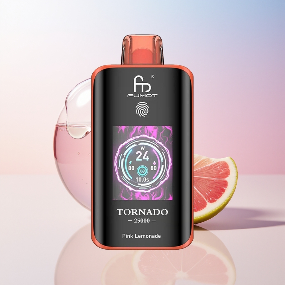 Wholesale Croatia Fumot Tornado 25000 Puffs HD Screen 700mAh 20ml Ružičasti Limunada