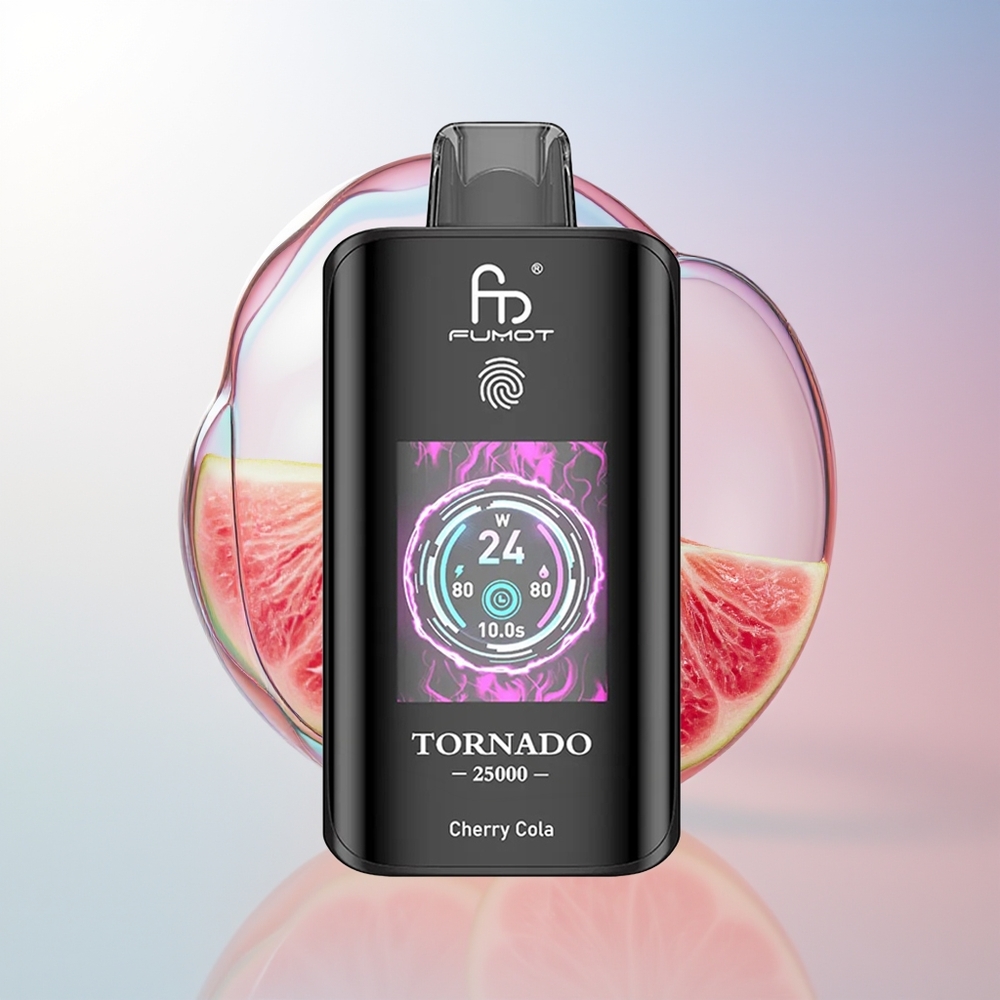 Wholesale Croatia Fumot Tornado 25000 Puffs HD Screen 700mAh Rechargeable Type-C Višnja Kola