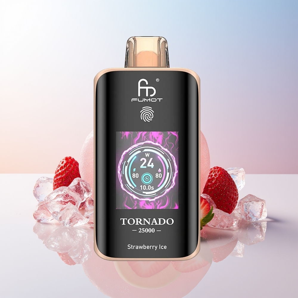 Wholesale Croatia Fumot Tornado 25000 Puffs Jagoda Led 700mAh 20ml Rechargeable HD Screen Type-C