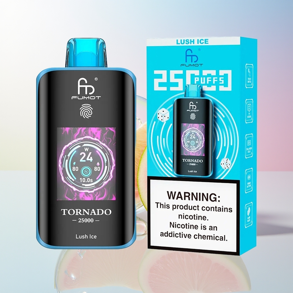 Wholesale Croatia Fumot Tornado 25000 Puffs Lješnjak Led Type-C 700mAh 20ml HD Screen