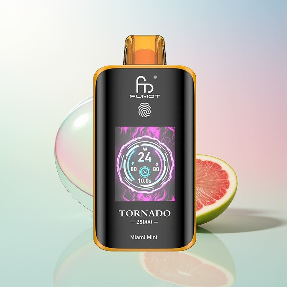 Wholesale Croatia Fumot Tornado 25000 Puffs Miami Metvica 700mAh Rechargeable 20ml Type-C HD Screen