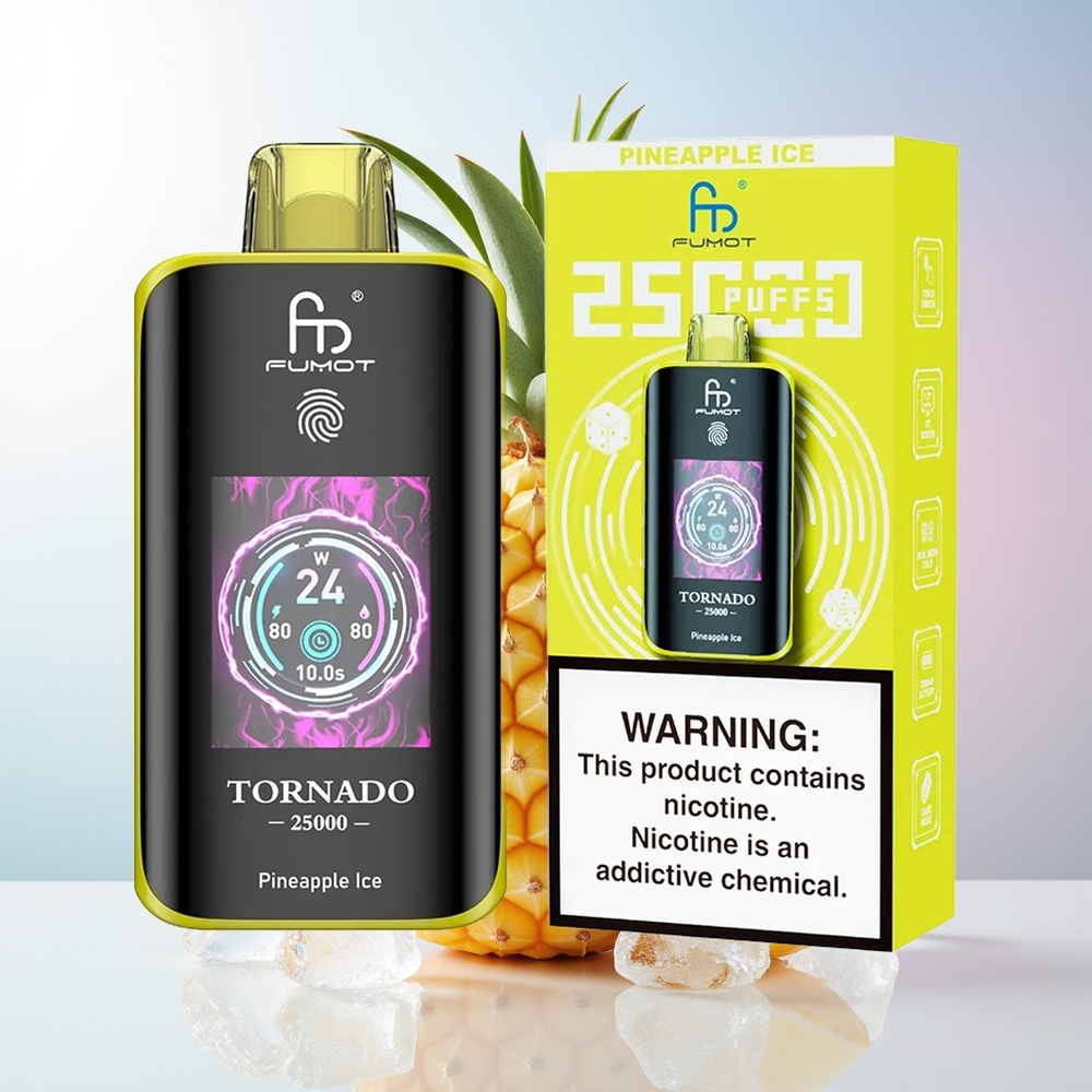 Wholesale Croatia Fumot Tornado 25000 Pufova Ananas Led Rechargeable 700mAh 20ml Tip-C